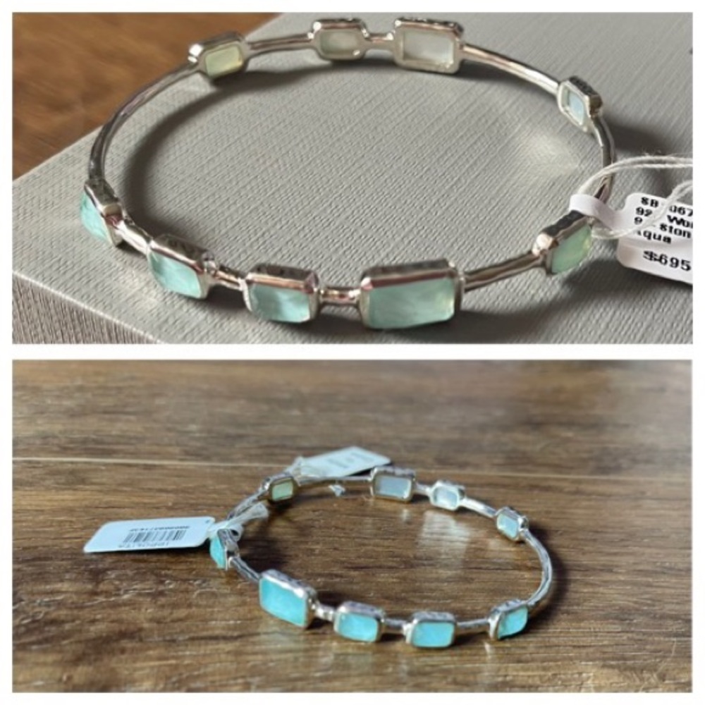 IPPOLITA-AUTHENTIC (NWT) Sterling Silver Aqua Stone Bangle